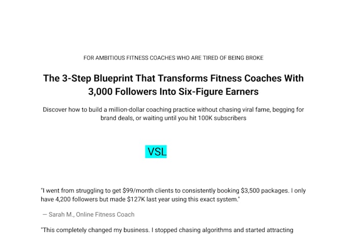 write high conversion sales page